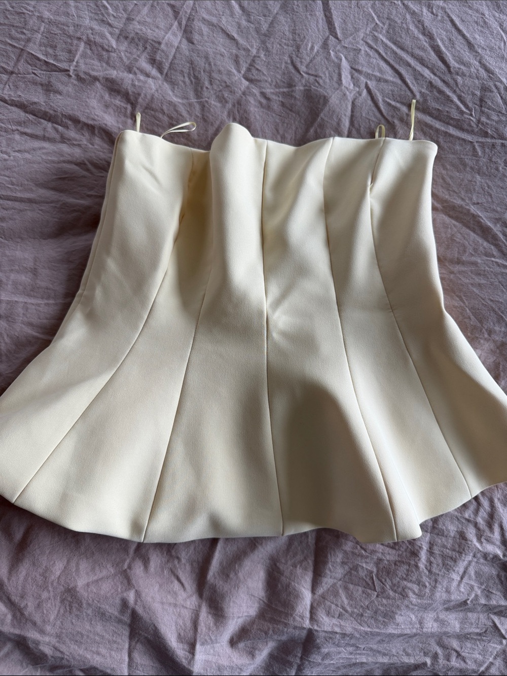 Zara butter yellow Structured Fit-and-Flare Tube Top